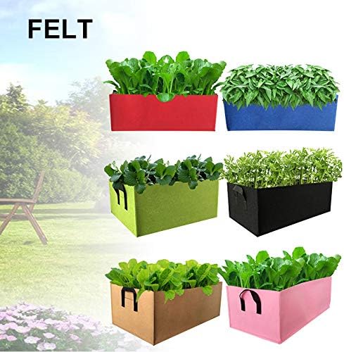 VALINK Garden Grow Bag, Felt Plants Growing Bag, Rectangle Planting Bag, Non-Woven Container Pot Planter Pouch Flowers Root Grow Bags for Outdoor Indoor Garden Vegetables