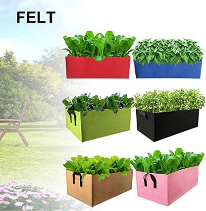 VALINK Garden Grow Bag, Felt Plants Growing Bag, Rectangle Planting Bag, Non-Woven Container Pot Planter Pouch Flowers Root Grow Bags for Outdoor Indoor Garden Vegetables