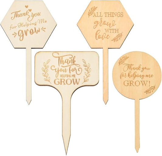 Plant Labels for Outdoor Garden Waterproof Wood Herb Plant Markers for Indoor Plants Signs Decor for Pots Funny Plant Tags Novelty Plant Lover Gifts for Women House Plant Accessories Gifts Ideas