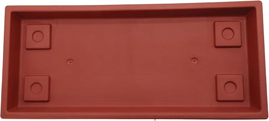 The HC Companies Venetian Rectangular Plant Tray - Lightweight Plastic Plant Saucer - Plant Drip Trays for Drainage - UV Resistant Pot Saucer for Indoor & Outdoor Use (29.5" Clay, Pack of 1)