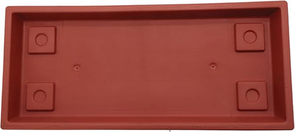 The HC Companies Venetian Rectangular Plant Tray - Lightweight Plastic Plant Saucer - Plant Drip Trays for Drainage -UV Resistant Pot Saucer for Indoor & Outdoor Use (23.5" Clay, Pack of 1)