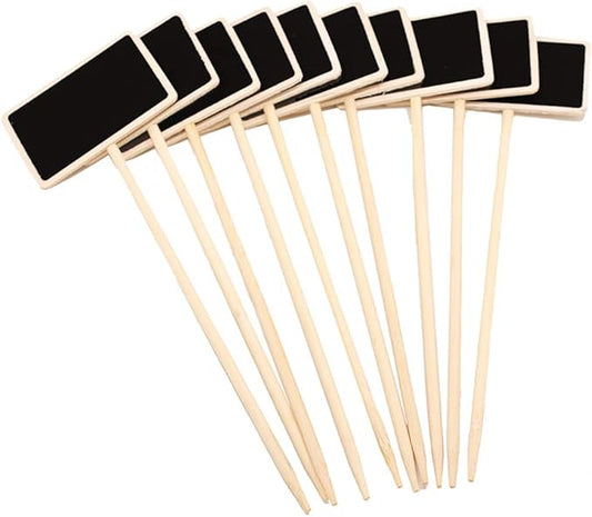 20 Pcs Mini Wood Chalkboard Stakes Gardening Plant Tags Markers Plant Labels Decorative Signs Place Cards