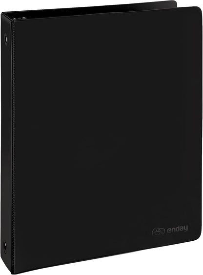 3 Ring Binder 1.5 Inch Black, 1 ½ inch Binder Clear View Cover with 2 Inside Pockets, Colored School Supplies Office and Home – by Enday