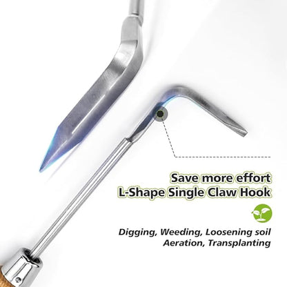 Berry&Bird Garden Hook Weeder, L-Shape Single Claw Hook Crack Weeder for Crevice Weeding and Soil Loosening, Garden Digging Cultivator Weed Remover Tool for Garden Patio Lawn Yard Moss Terrace Paving