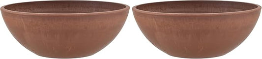 PSW Pot Collection Shallow Bowl Planter, 10-inch | Terra Cotta Color | Pack of 2 | For Succulents & Bonsai