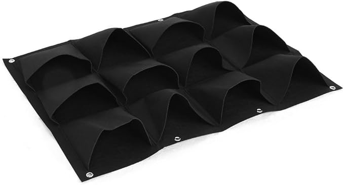 Plant Grow Bag for Vertical Gardening with 12 Pockets, Wall-Mounted Hanging Planter for Flowers and Vegetables, Felt Planting Bag for Indoor Outdoor Balcony and Patio Use in