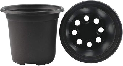 KINGLAKE 100 Pcs 4" Plastic Plants Pots Black