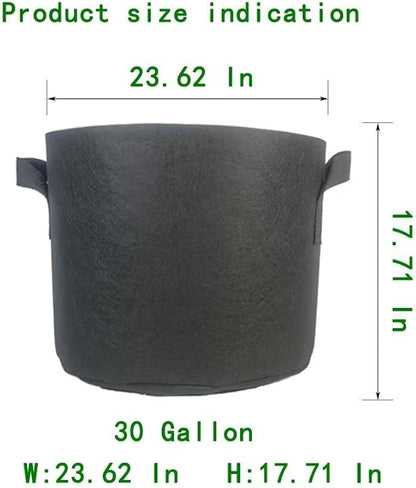 WEIFENG 3-Pack 30 Gallon Grow Bags, Extra Large Heavy Duty Fabric Pot for Very Large Trees, Commercial Gardening