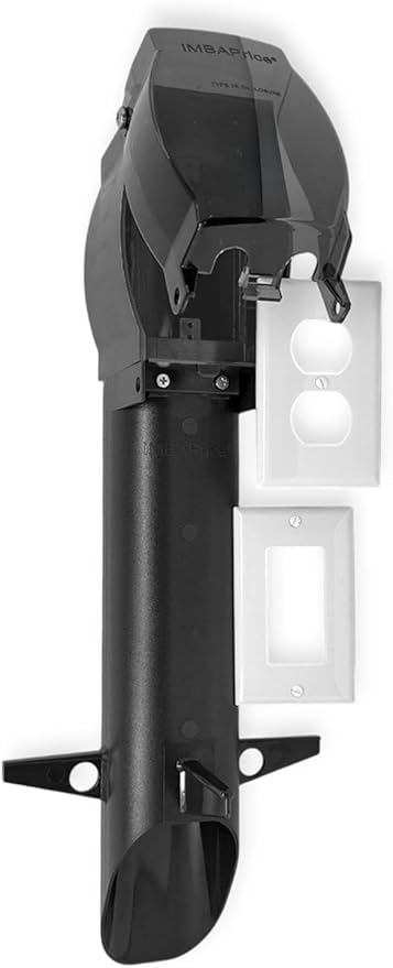 iMBAPrice IMBA-GPD19B-2 19.5" Black Low-Profile Outdoor Landscape Lighting Garden Post Enclosure with Integrated Cover for GFCI Electrical Outlets, 2-Pack