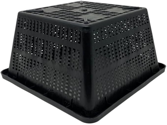 Chalily 6.75" Square Mesh Aquatic Plant Pot Great for Water Lilies, Lotus, and Other Pond Plants Square Plastic Planter for Outdoor Ponds Terrific for Aquatic Soil Plant Basket