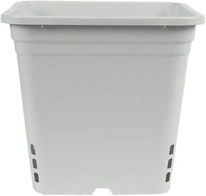 SUNPACK Square Tall Nursery Pot, White, 12" (Pack of 12) - Features Drainage Holes for Excess Water, Perfect for Greenhouse or Outdoor Growing - Durable, UV Resistant Plastic