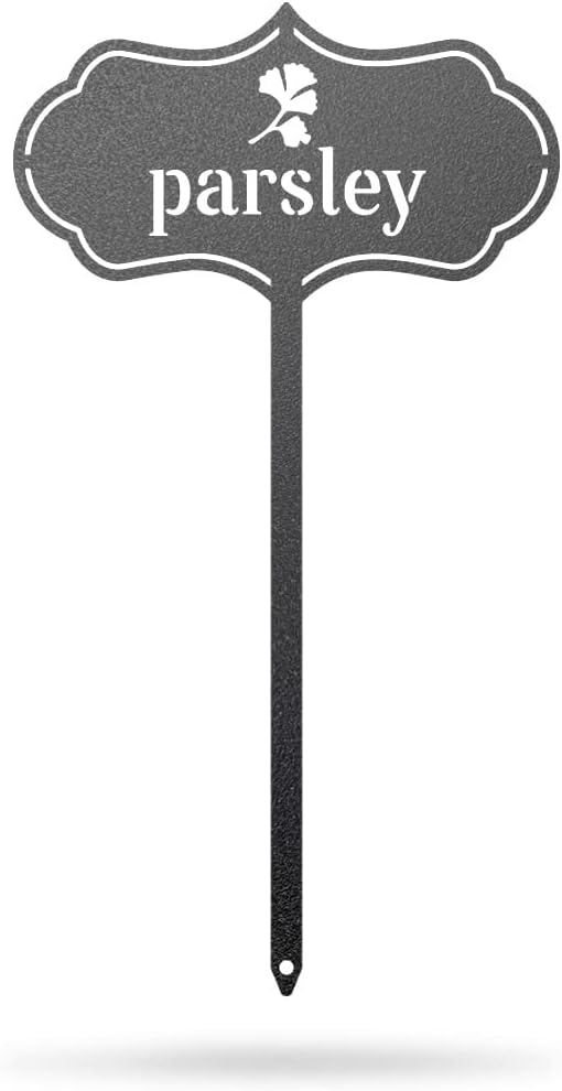 RealSteel Metal Seed & Plant Markers – Elegant Indoor & Outdoor Garden Stakes – Durable Herb, Vegetable & Fruit Plant Labels for Pots, Raised Beds & Greenhouse – Farmhouse Garden Gift - (Parsley)