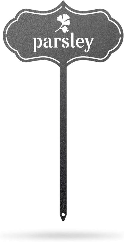 RealSteel Metal Seed & Plant Markers – Elegant Indoor & Outdoor Garden Stakes – Durable Herb, Vegetable & Fruit Plant Labels for Pots, Raised Beds & Greenhouse – Farmhouse Garden Gift - (Parsley)
