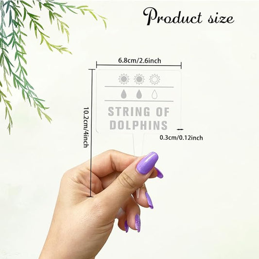 arricraft 15 Pcs Transparent Shaped Acrylic Plant Labels, Plant Sun Water Theme Waterproof Garden Stake Labels for Indoor Outdoor Potted Plants Nursery Markers Decorative Accessories 4.01x2.68 inches