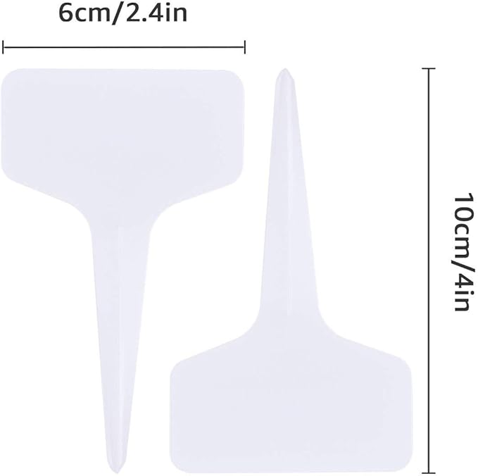 eZAKKA Plant Labels, 500 pcs Plastic Plant Tags T-Type Nursery Garden Labels Markers, 6x10cm / 2.4"x 4"