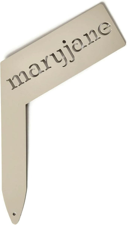 Planter Size Small Metal Garden Plant Vegetable Flower or Herb Markers 13.5 Inches Tall (maryjane, Cream)