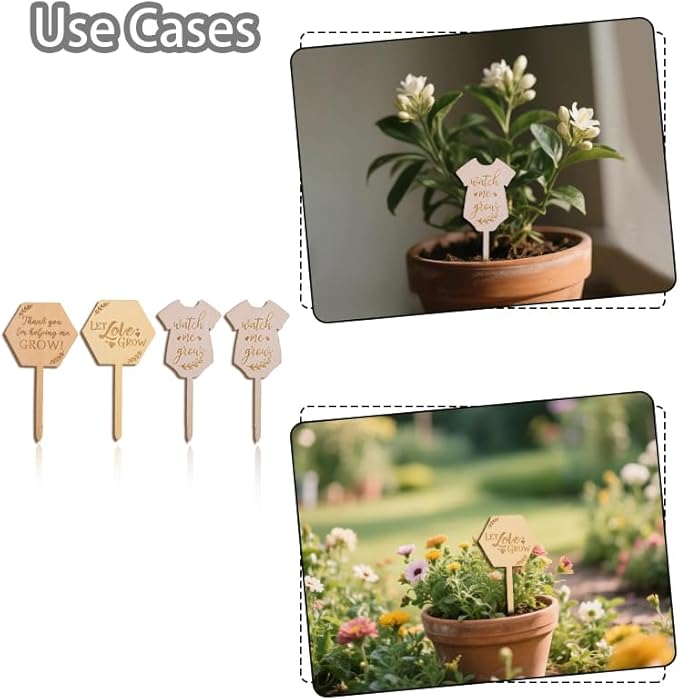 Plant Labels for Outdoor Garden Waterproof Wood Herb Plant Markers for Indoor Plants Signs Decor for Pots Funny Plant Tags Novelty Plant Lover Gifts for Womens Home House Plant Decorative Accessories