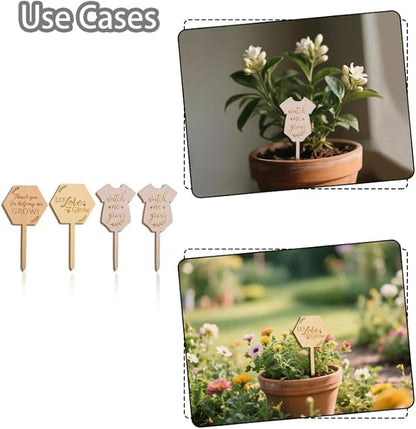 Plant Labels for Outdoor Garden Waterproof Wood Herb Plant Markers for Indoor Plants Signs Decor for Pots Funny Plant Tags Novelty Plant Lover Gifts for Womens Home House Plant Decorative Accessories