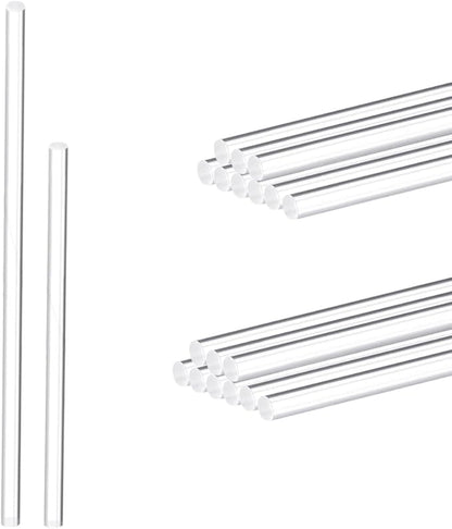 HAHIYO 12 and 15Inches 20Pcs Total (10Pcs Each) Clear Acrylic Plant Stakes Garden Stakes Plastic Rod Plant Support Stakes Floral Sticks for Orchid Tomato Vegetables Potted Indoor Outdoor Gardening