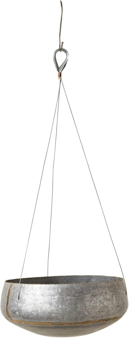 Creative Co-Op Grey & Gold Hanging Iron Planter