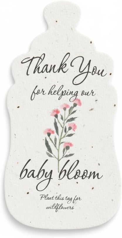 Bottle Shaped Seed Paper – 15Pcs Pink Shower Favors for Guests with Wildflower Seeds, Writable & Plantable, Shower Favor Gifts for Guest