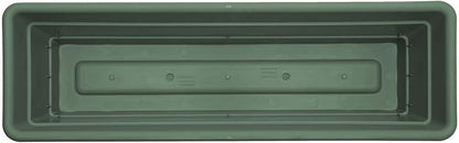 Bloem Dura Cotta 30" Basil Resin Rectangle Window Box Planter with Saucer Tray for Indoor and Outdoor Gardening