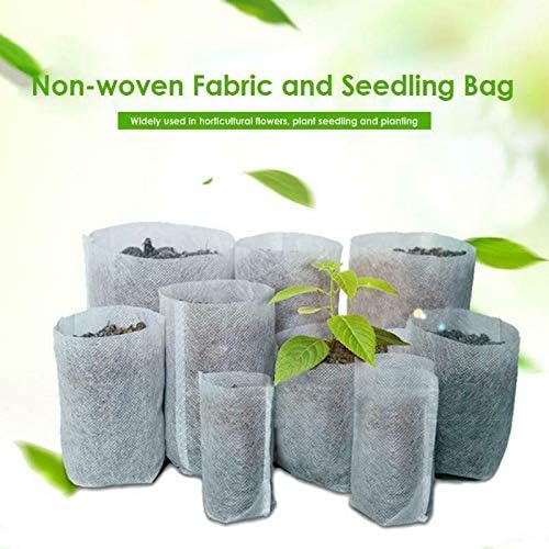 Plant Grow Bags,200PCS Non-Woven Grow Bags Biodegradable Breathability Pots Plants Pouch Breeding Bags(14 * 16CM)