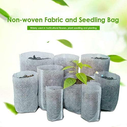 Plant Grow Bags,200PCS Non-Woven Grow Bags Biodegradable Breathability Pots Plants Pouch Breeding Bags(14 * 16CM)