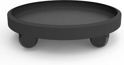 12.6 Inch Wheeled Planter Saucer Tray,Potted Flower Mover Dolly with Casters Round Coaster for Indoor Outdoor, Heavy Duty Plant Caddie with Wheels,Rolling Plant Stand Pot Trolley,