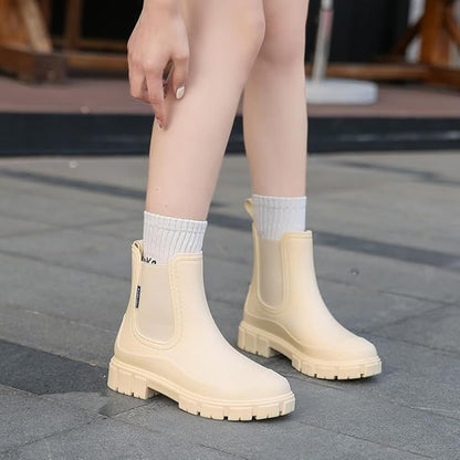 Harssidanzar Womens Rain Boots Waterproof Garden Shoes Anti-Slip Short Rain Boots for Outdoor Work HL217US