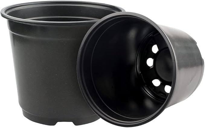 KINGLAKE 100 Pcs 6" Plastic Plants Nursery Pots Seedlings Flower Plant Container Seed Starting Pots Black
