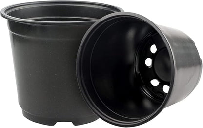 KINGLAKE 100 Pcs 6" Plastic Plants Nursery Pots Seedlings Flower Plant Container Seed Starting Pots Black