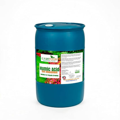 GS Plant Foods Humic Acid Soil Amendment – Leonardite-Derived Liquid Concentrate for Improved Soil Structure & Nutrient Availability – OMRI Listed for Organic Use – 55 Gallons