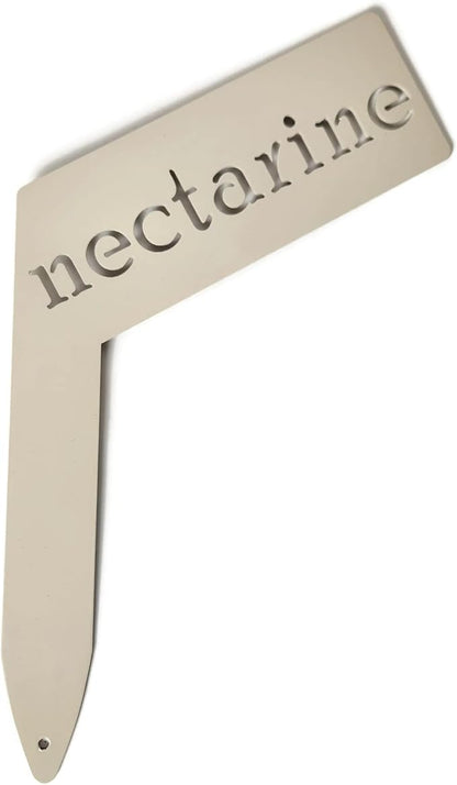 Planter Size Small Metal Garden Plant Vegetable Flower or Herb Markers 13.5 Inches Tall (nectarine, Cream)