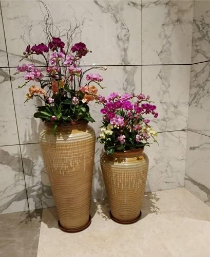 6 Pack of 25 inch Plant Saucer, Plant Tray 20 Inch Round, Plant Saucers for Indoors, Plant Trays for Pots, Flower Pot Saucers, Pot Saucers for Planter 19-26" (25", Brown)