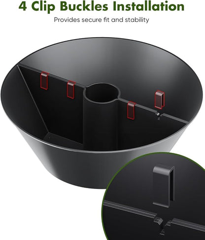 Koutemie 2-in-1 Umbrella Planter for Patio Table & Pole, Half Round Flower Planters Pots with Umbrella Hole Fits Poles Up to 2” Diameter, PVC Post Planter Wrap Around Umbrella for Garden, Black