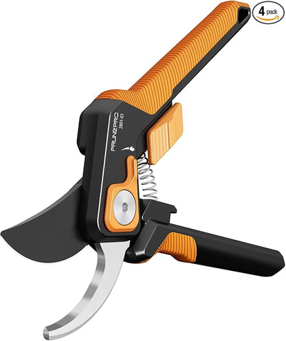 PrunePro Bonsai Cutters Pruning Shears for Gardening Professional Bypass Hand Pruner Stainless Steel Sharp Blade Garden Scissors Plant Flower Garden Clipper Orange 4 Pack