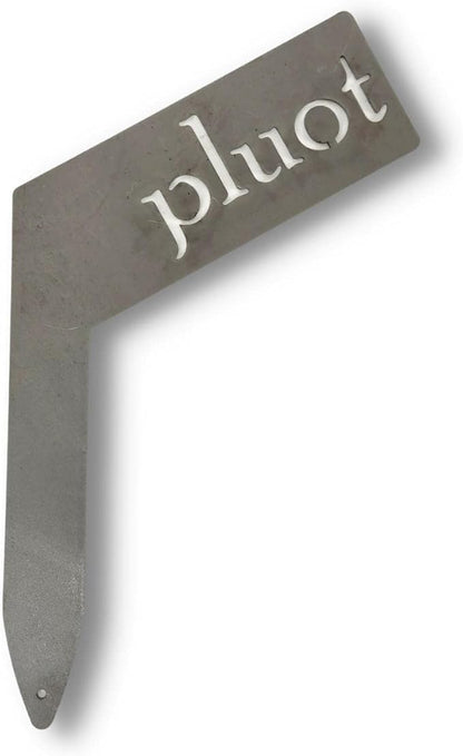 Planter Size Small Metal Garden Plant Vegetable Flower or Herb Markers 13.5 Inches Tall (pluot, Raw, Unfinished Steel)