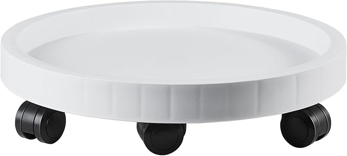 20.5 Inch Planter Caddies Rolling Saucer Caddy with Wheels, Heavy Duty Wheeled Stand for Potted Plant, Round Coaster Roller Base Tray with Casters, Flower Pot Dolly Holder for Indoor Outdoor