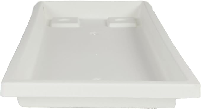 The HC Companies Venetian Rectangular Plant Tray - Lightweight Plastic Plant Saucer - Plant Drip Trays for Drainage - UV Resistant Pot Saucer for Indoor & Outdoor Use (29.5" White, Pack of 1)