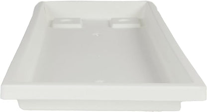 The HC Companies Venetian Rectangular Plant Tray - Lightweight Plastic Plant Saucer - Plant Drip Trays for Drainage - UV Resistant Pot Saucer for Indoor & Outdoor Use (29.5" White, Pack of 1)
