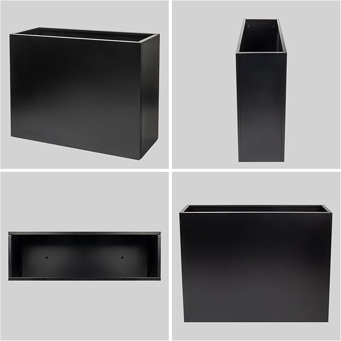 Tall Rectangular Removable Planter for Indoor or Outdoor Terraces, Porches, Durable All Weather, Garden, Modern Design, for Plants, Flowers(Large)