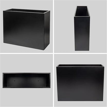 Tall Rectangular Removable Planter for Indoor or Outdoor Terraces, Porches, Durable All Weather, Garden, Modern Design, for Plants, Flowers(Large)