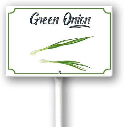 Boylee Green Onion Garden Signs 8x12inch Aluminum Yard Signs With Stake