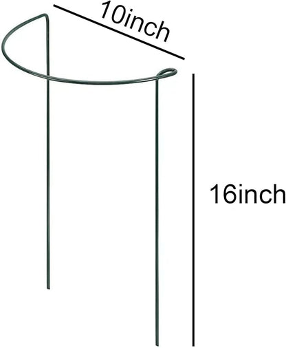 Plant Support Stakes,10Pack Metal Garden Plant Stake,Green Plant Support Ring Cage for Tomato,Rose,Flowers (10)