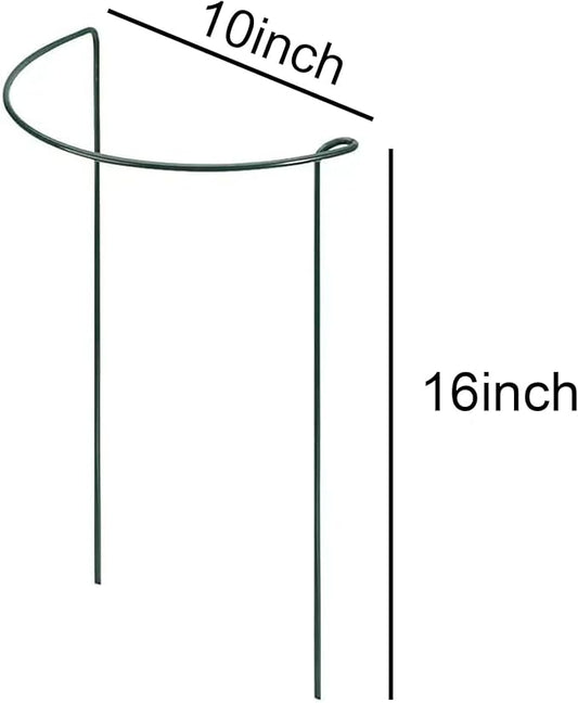 Plant Support Stakes,10Pack Metal Garden Plant Stake,Green Plant Support Ring Cage for Tomato,Rose,Flowers (10)