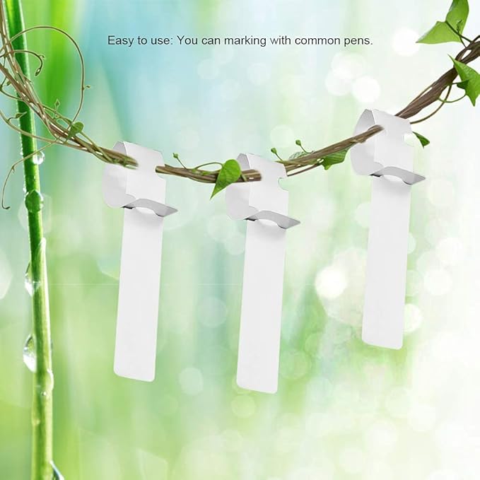 100Pcs White Plastic Plant Tags, Wrap Around Hanging Tree Tags Nursery Garden Labels Nursery Garden Stakes