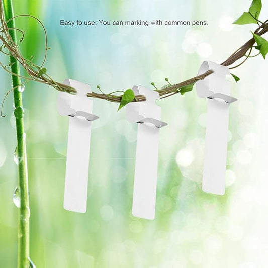 100Pcs White Plastic Plant Tags, Wrap Around Hanging Tree Tags Nursery Garden Labels Nursery Garden Stakes