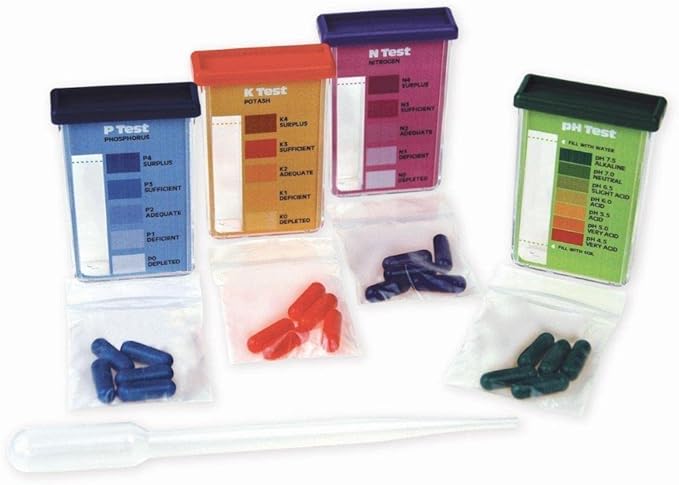 Rapitest Soil Test Kit for Gardens,Vegetables,Flowers and Lawns. USA designed and assembled soiltester completely,quickly & accurately measures/analyzes-soil pH acidity & garden nutrients(Pack of 6)