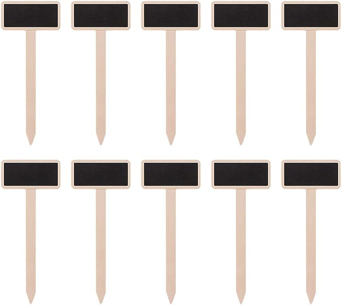 Exceart Mini Wooden Chalkboard Plant Labels Wooden Plant Markers Tags Nursery Garden Labels Planter Pot Markers Stakes for Home Gardening Supplies 40pcs